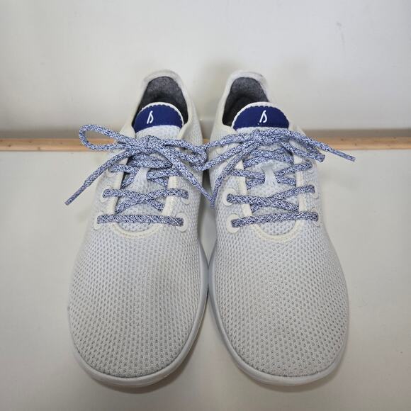 Allbirds Mens Tree Runner Blizzard/Hazy Cobolt (Blizzard Sole) Size 9 - Picture 3 of 10